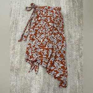 Burnt orange floral skirt